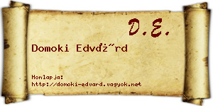Domoki Edvárd névjegykártya